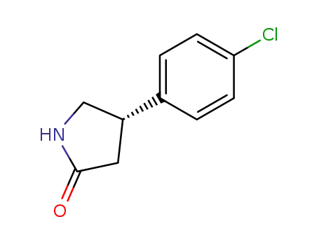 Molecular Structure of 123632-31-5 (2-Pyrrolidinone, 4-(4-chlorophenyl)-, (4S)-)