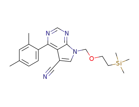 4-(2,4-dimethylphenyl)-7-(2-trimethylsilanylethoxymethyl)-7H-pyrrolo[2,3-d]pyrimidine-5-carbonitrile