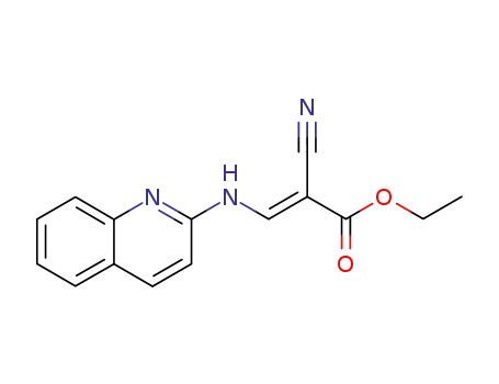 Molecular Structure of 91045-63-5 (2-Propenoic acid, 2-cyano-3-(2-quinolinylamino)-, ethyl ester)