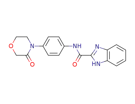 Molecular Structure of 795296-63-8 (1H-Benzoimidazole-2-carboxylic acid [4-(3-oxo-morpholin-4-yl)-phenyl]-amide)