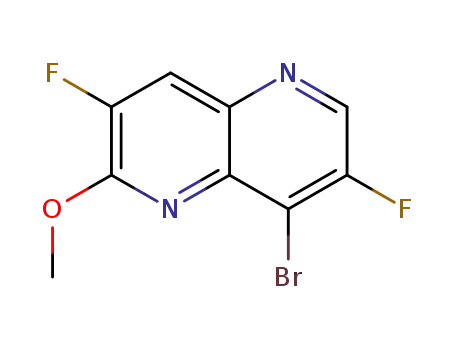 Molecular Structure of 943025-91-0 (8-Bromo-3,7-difluoro-2-methoxy-1,5-naphthyridine)