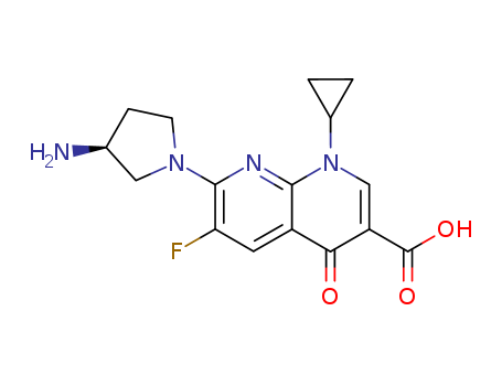 7-[(3S)-3-aminopyrrolidin-1-yl]-1-cyclopropyl-6-fluoro-4-oxo-1,8-naphthyridine-3-carboxylic acid