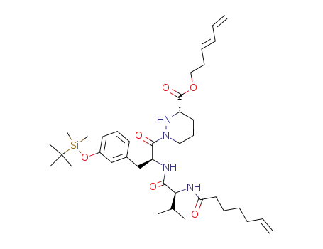 hept-6-en-1-oyl-L-valine-L-(tert-butyldimethylsilyl)-meta-tyrosine-hexahydropyridazine-3S-carboxylic acid hexa-3,5-dienyl ester