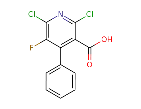 Molecular Structure of 132213-78-6 (3-Pyridinecarboxylic acid, 2,6-dichloro-5-fluoro-4-phenyl-)