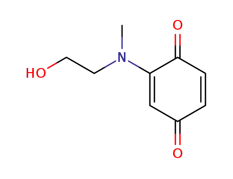 Molecular Structure of 2158-79-4 (2-[(2-hydroxyethyl)(methyl)amino]cyclohexa-2,5-diene-1,4-dione)