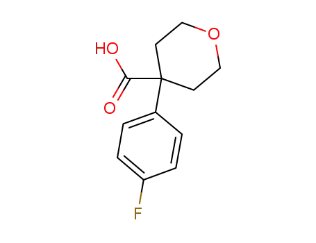 Molecular Structure of 473706-11-5 (4-(4-FLUORO-PHENYL)-TETRAHYDRO-PYRAN-4-CARBOXYLIC ACID)