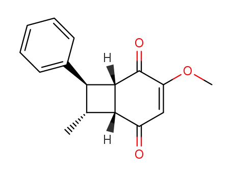 Molecular Structure of 117471-21-3 ((1S,6R,7R,8R)-3-Methoxy-7-methyl-8-phenyl-bicyclo[4.2.0]oct-3-ene-2,5-dione)