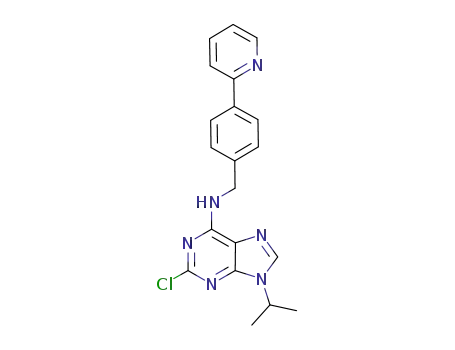 Molecular Structure of 294648-01-4 (9H-Purin-6-amine,
2-chloro-9-(1-methylethyl)-N-[[4-(2-pyridinyl)phenyl]methyl]-)