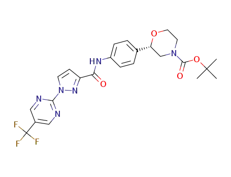 (S)-tert-butyl 2-(4-(1-(5-(trifluoromethyl)pyrimidin-2-yl)-1H-pyrazole-3-carboxamido)phenyl)morpholine-4-carboxylate