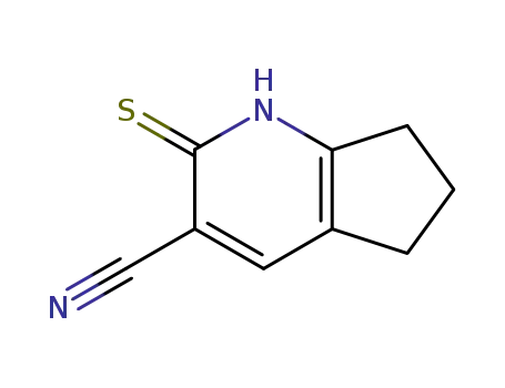 Molecular Structure of 154384-01-7 (2-Sulfanyl-5H,6H,7H-cyclopenta-[b]pyridine-3-carbonitrile)