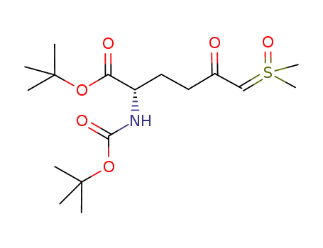 3-((S)-2-tert-butoxycarbonylamino-6-dimethylsulfoxonium-5-oxo-hexanoylamino)-pyrrolidine-1-carboxylic acid tert-butyl ester