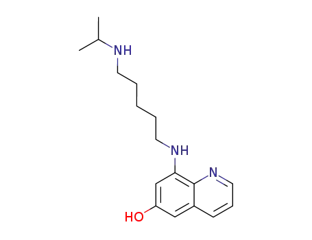 Molecular Structure of 35868-49-6 (6-Quinolinol, 8-[[5-[(1-methylethyl)amino]pentyl]amino]-)