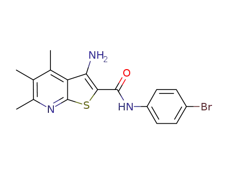 Molecular Structure of 313519-34-5 (3-amino-N-(4-bromophenyl)-4,5,6-trimethylthieno[2,3-b]pyridine-2-carboxamide)