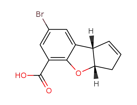 (+/-)-3a,8b-cis-dihydro-3H-5-carboxy-7-bromocyclopenta[b]benzofuran