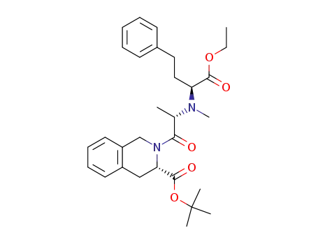 <3S-<2<R*(R*)>>,3R*>-2-<2-<<1-(ethoxycarbonyl)-3-phenylpropyl>methylamino>-1-oxopropyl>-1,2,3,4-tetrahydro-3-isoquinolinecarboxylic acid, 1,1-dimethylethyl ester