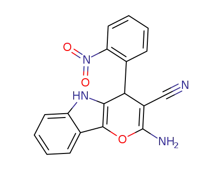 2-amino-4,5-dihydro-4-(2-nitrophenyl)pyrano[3,2-b]indole-3-carbonitrile