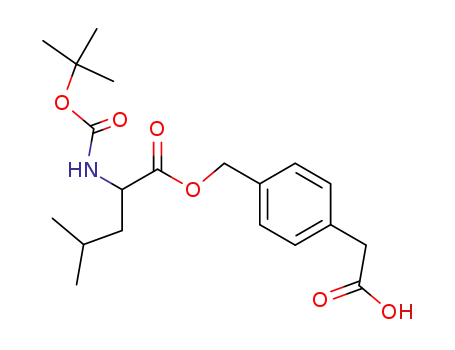Molecular Structure of 73401-70-4 (L-Leucine, N-[(1,1-dimethylethoxy)carbonyl]-,
[4-(carboxymethyl)phenyl]methyl ester)