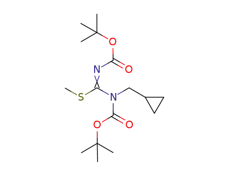 Molecular Structure of 1029434-14-7 (N<sub>1</sub>,N<sub>2</sub>-bis(tert-butoxycarbonyl)-N<sub>1</sub>-(methylcyclopropyl)-S-methylisothiourea)