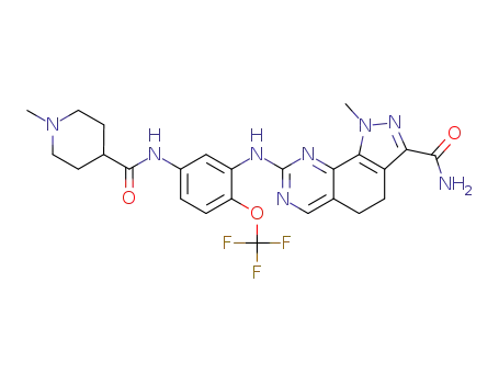 1-methyl-8-{2-trifluoromethoxy-5-[(1-methyl-piperidine-4-carbonyl)-amino]-phenylamino}-4,5-dihydro-1H-pyrazolo[4,3-h]quinazoline-3-carboxamide