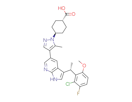 trans-4-(4-{3-[(1S)-1-(2-chloro-3-fluoro-6-methoxyphenyl)ethyl]-1H-pyrrolo[2,3-b]pyridin-5-yl}-5-methyl-1H-pyrazol-1-yl)cyclohexanecarboxylic acid
