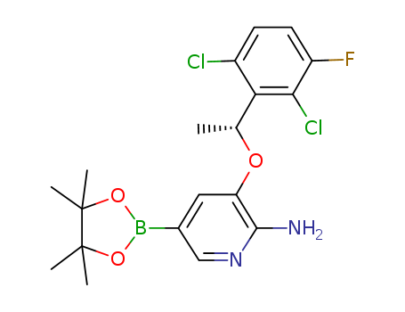 3-[(R)-1-(2,6-dichloro-3-fluoro-phenyl)-ethoxy]-5-(4,4,5,5-tetramethyl-[1,3,2]dioxaborolan-2-yl)-pyridin-2-ylamine