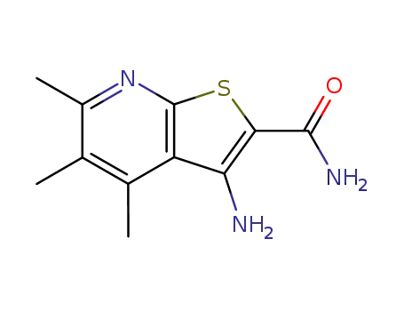 Molecular Structure of 119003-37-1 (3-Amino-4,5,6-trimethylthieno[2,3-b]pyridine-2-carboxamide)