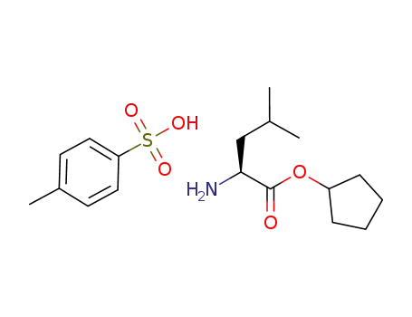 Molecular Structure of 914382-66-4 ((S)-cyclopentyl 2-amino-4-methylpentanoate 4-methylbenzenesulfonate)