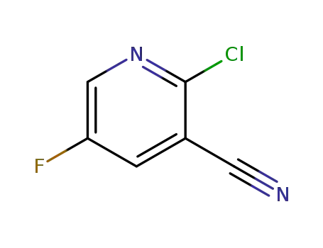 Molecular Structure of 791644-48-9 (2-Chloro-5-fluoronicotinonitrile)