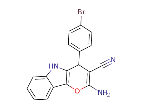 Molecular Structure of 1385032-03-0 (2-amino-4-(4-bromophenyl)-4,5-dihydropyrano[3,2-b]indole-3-carbonitrile)