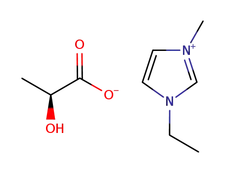 Molecular Structure of 878132-19-5 (1-Ethyl-3-methylimidazolium L-(+)-lactat)