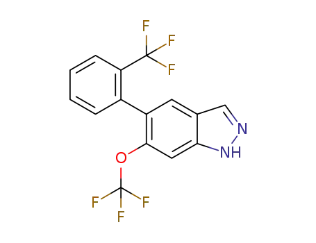 Molecular Structure of 1613505-11-5 (6-trifluoromethoxy-5-(2-trifluoromethylphenyl)-1H-indazole)