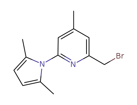 Molecular Structure of 1196672-22-6 (2-(bromomethyl)-6-(2,5-dimethyl-1H-pyrrol-1-yl)-4-methylpyridine)