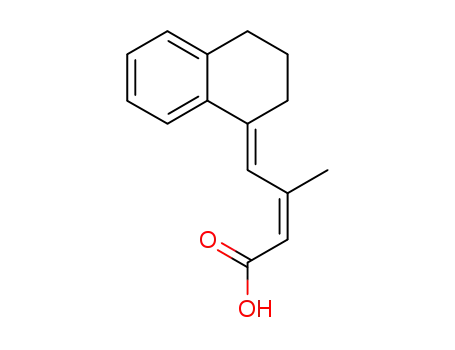 Molecular Structure of 193552-43-1 (2-Butenoic acid, 4-(3,4-dihydro-1(2H)-naphthalenylidene)-3-methyl-,
(2Z,4E)-)