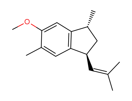 Molecular Structure of 1131235-78-3 ((+)-(1S,3R)-5-methoxy-3,6-dimethyl-1-(2-methylprop-1-enyl)-1H-indane)
