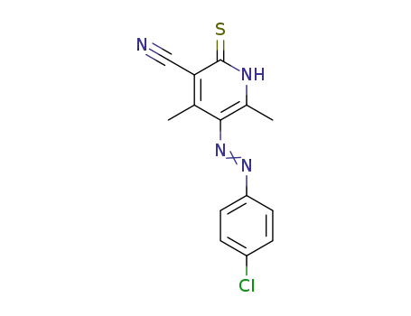 5-(4-chlorophenylazo)-3-cyano-4,6-dimethyl-pyridine-2-(1H)-thione