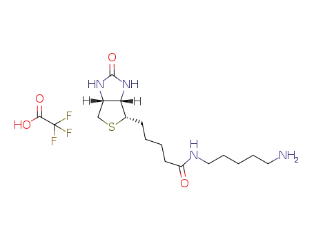 Molecular Structure of 288259-39-2 (1H-Thieno[3,4-d]iMidazole-4-pentanaMide, N-(5-aMinopentyl)hexahydro-2-oxo-, (3aS,4S,6aR)-, Mono(trifluoroacetate))