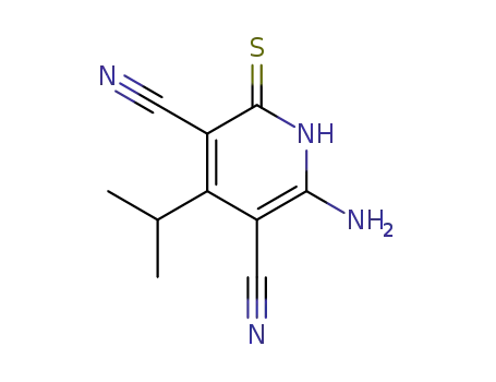 Molecular Structure of 180537-89-7 (3,5-Pyridinedicarbonitrile,
6-amino-1,2-dihydro-4-(1-methylethyl)-2-thioxo-)