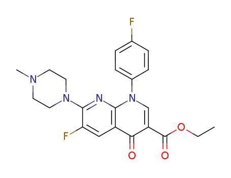 1,8-Naphthyridine-3-carboxylic acid,
6-fluoro-1-(4-fluorophenyl)-1,4-dihydro-7-(4-methyl-1-piperazinyl)-4-oxo-
, ethyl ester