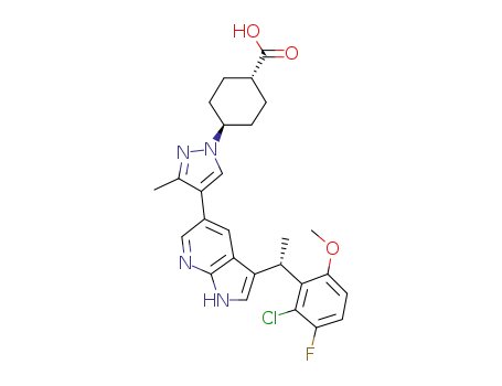 trans-4-(4-{3-[(1S)-1-(2-Chloro-3-fluoro-6-methoxyphenyl)ethyl]-1H-pyrrolo[2,3-b]pyridin-5-yl}-3-methyl-1H-pyrazol-1-yl)cyclohexanecarboxylic acid