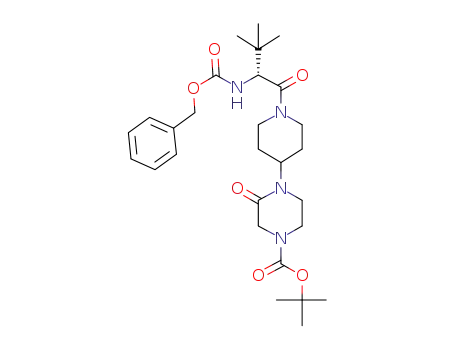 tert-butyl 4-(((2R)-2-(benzyloxycarbonylamino)-3,3-dimethylbutyroyl)-4-piperidinyl)-3-oxo-1-piperazinecarboxylate