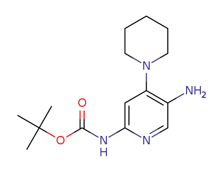 Molecular Structure of 1469924-87-5 (tert-butyl (5-amino-4-(piperidin-1-yl)pyridin-2-yl)carbamate)