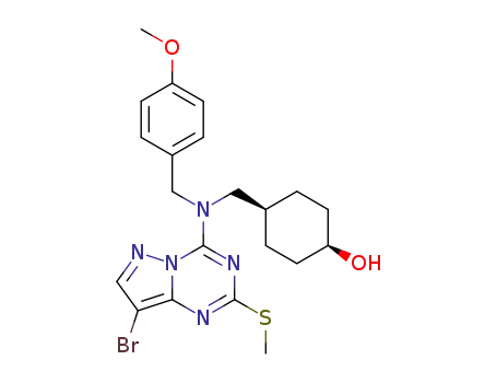 (cis)-4-(((8-bromo-2-(methylthio)pyrazolo[1,5-a][1,3,5]triazin-4-yl)(4-methoxybenzyl)amino)methyl)cyclohexanol