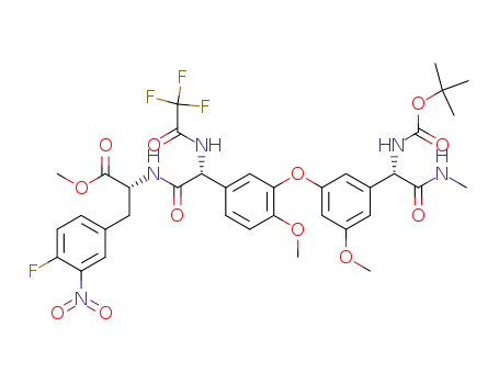 (R)-2-[(R)-2-{3-[3-((S)-tert-Butoxycarbonylamino-methylcarbamoyl-methyl)-5-methoxy-phenoxy]-4-methoxy-phenyl}-2-(2,2,2-trifluoro-acetylamino)-acetylamino]-3-(4-fluoro-3-nitro-phenyl)-propionic acid methyl ester