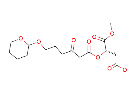 Molecular Structure of 110451-11-1 ((1'S)-1',2'-bis(methoxycarbonyl)ethyl 3-oxo-6-tetrahydropyran-2-yloxyhexanoate)