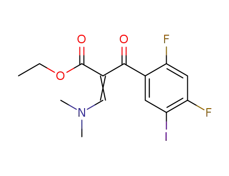 Molecular Structure of 697762-39-3 (2-(2,4-difluoro-5-iodobenzoyl)-3-diMethylaMinoacrylic acid ethyl ester)