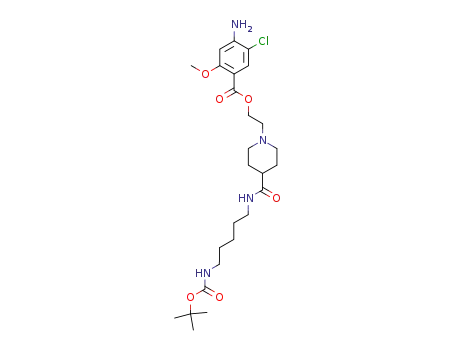 Molecular Structure of 868599-50-2 (2-[4-({5-[(tert-butoxycarbonyl)amino]pentyl}carbamoyl)piperidino]ethyl 4-amino-5-chloro-2-methoxybenzoate)