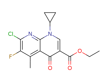 1,8-Naphthyridine-3-carboxylic acid, 7-chloro-1-cyclopropyl-6-fluoro-1,4-dihydro-5-methyl-4-oxo-, ethyl ester