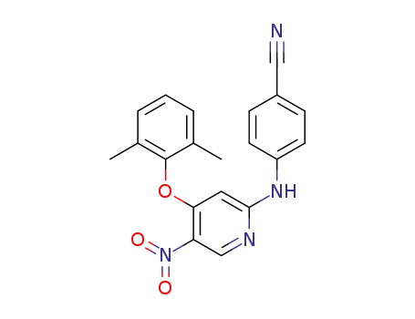 Molecular Structure of 1585273-63-7 (4-(4-(2,6-dimethylphenoxy)-5-nitropyridin-2-ylamino)benzonitrile)