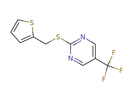 Molecular Structure of 94447-85-5 (Pyrimidine, 2-[(2-thienylmethyl)thio]-5-(trifluoromethyl)-)