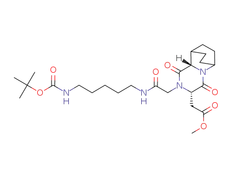 {(4S,7S)-5-[(5-tert-Butoxycarbonylamino-pentylcarbamoyl)-methyl]-3,6-dioxo-2,5-diaza-tricyclo[6.2.2.0<sup>2,7</sup>]dodec-4-yl}-acetic acid methyl ester